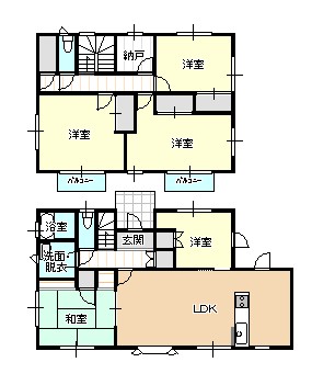 東岐波 売家の間取り図