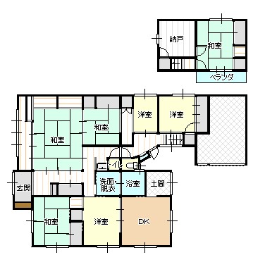 大嶺町東分 売家の間取り図