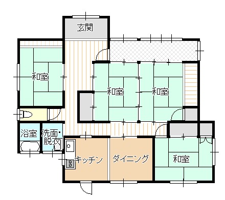 東岐波 売家の間取り図